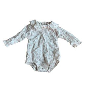 Zara Light pink floral Bodysuit Long Sleeve Lightweight Dotted Baby Girl 1-3M